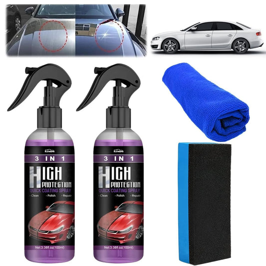 3 in 1 High Protection Quick Car Coating Spray-(Pack of 2)